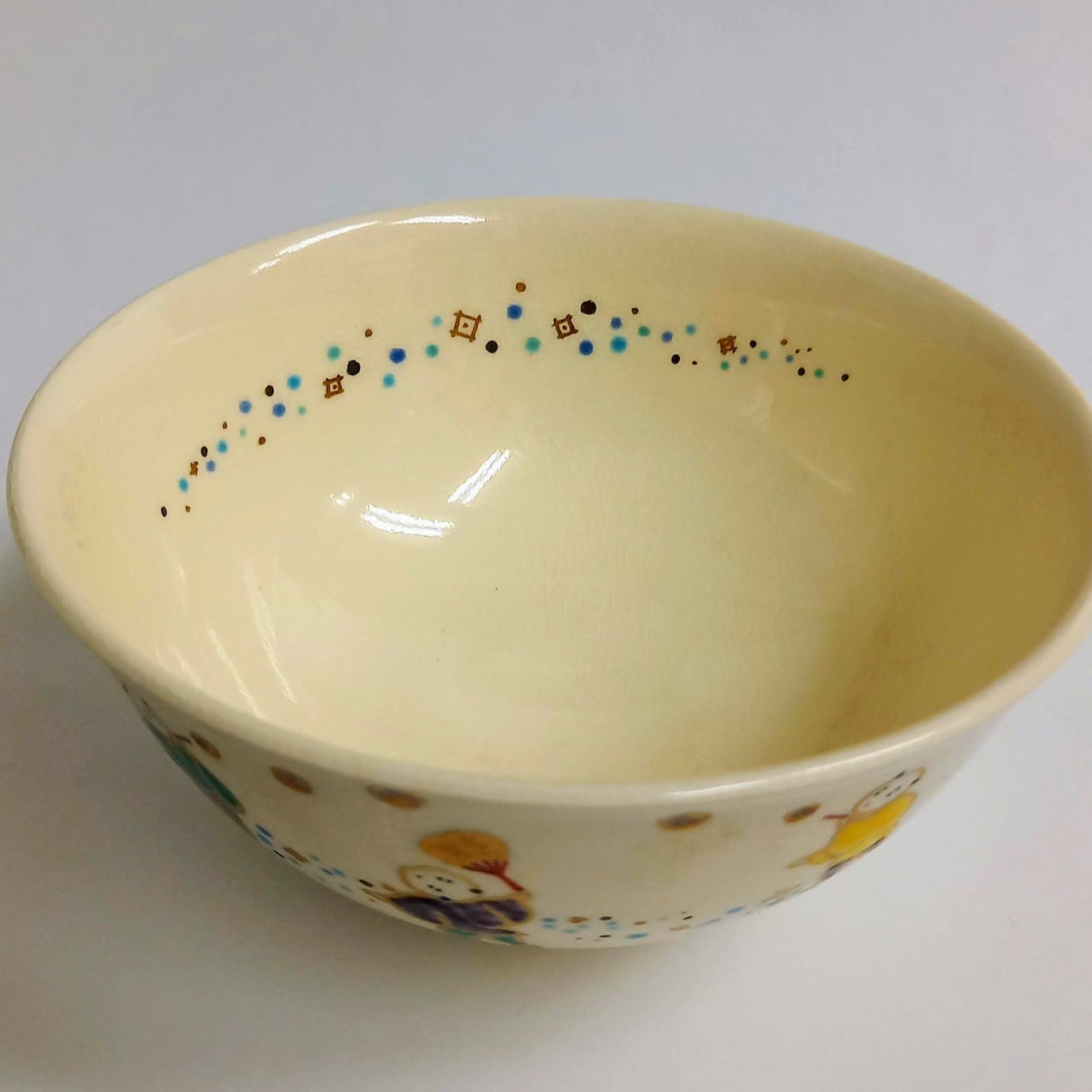 新古】茶碗 色絵 蛍手 唐子 橋本美峰 共箱入 CWN020 | 錦玉堂