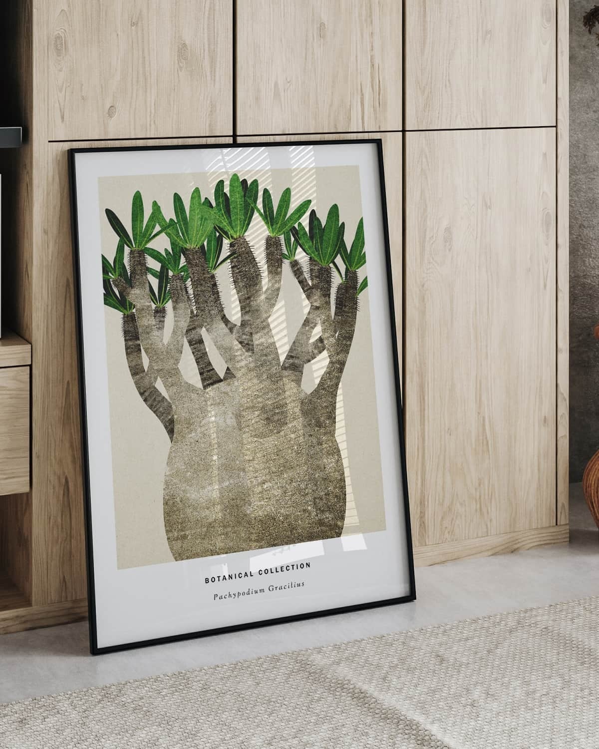 ボタナイズバナケンブランドロゴ点描画絵ポスター塊根植物多肉植物