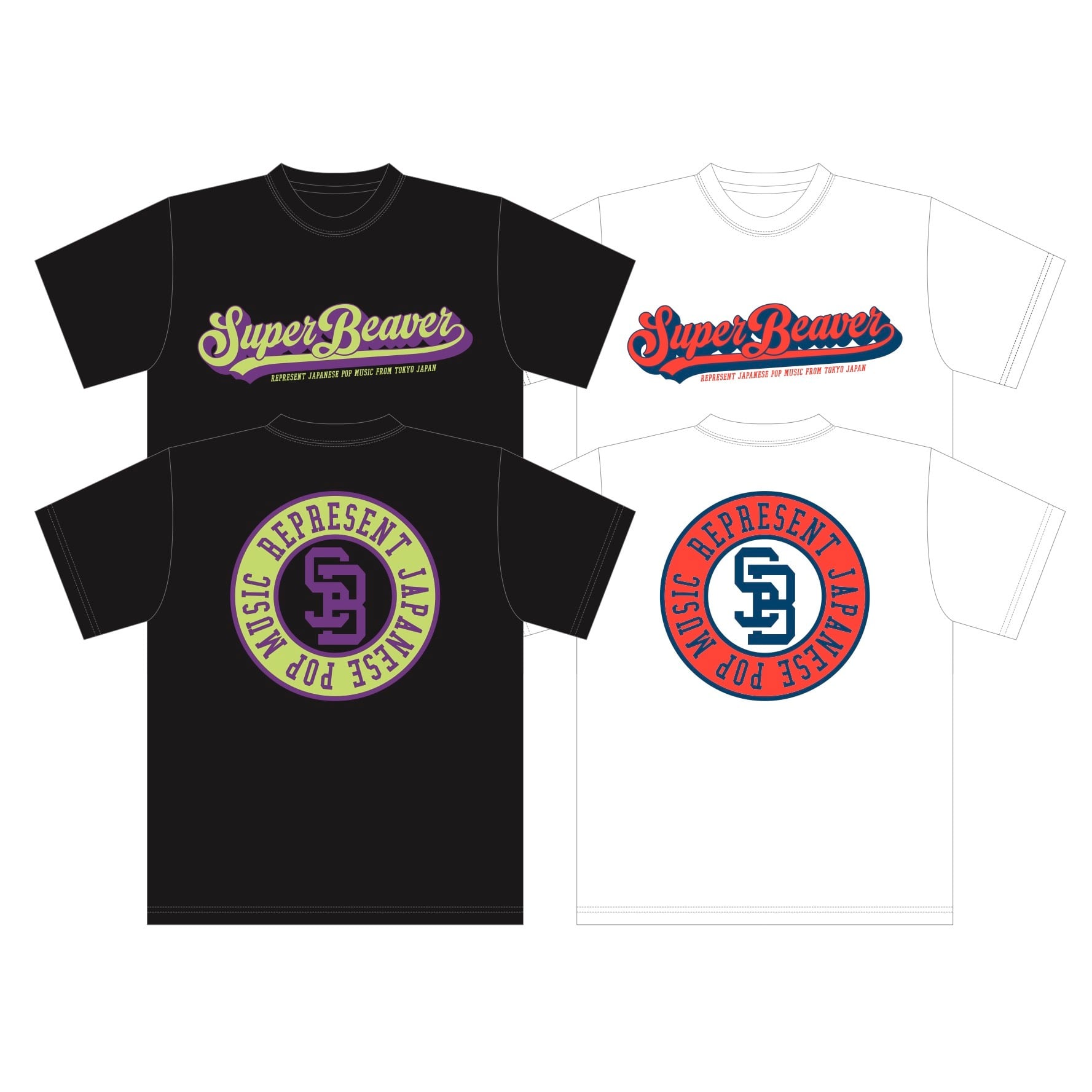 スーパービーバーTシャツ SUPER BEAVER ポップアートTシャツ ブラック