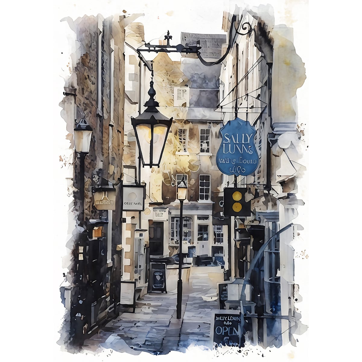 イギリスの田舎街 F10 風景画 油彩画 oil painting art 油絵 イギリス