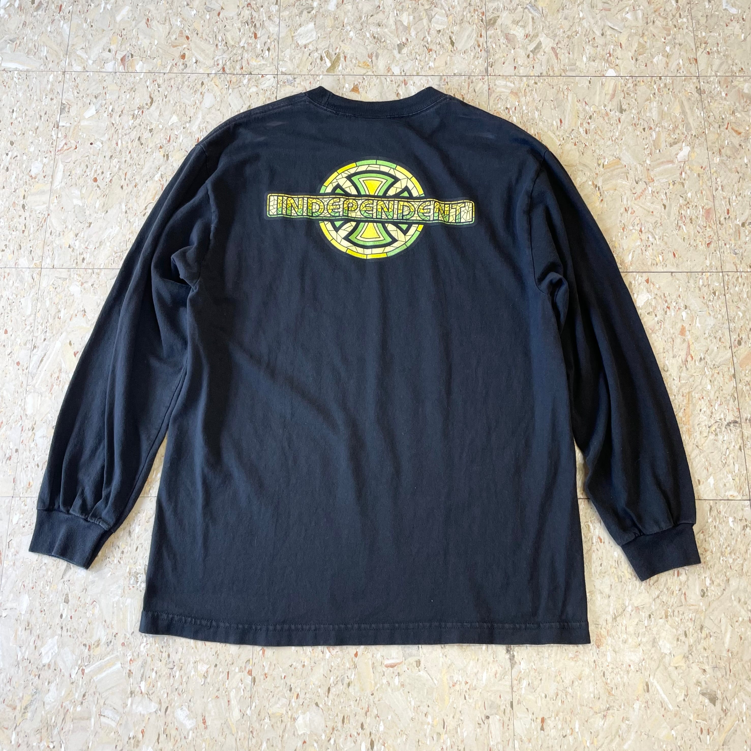 00s 【Independent】 インディペンデント NHS 黒タグ ロンT size.L