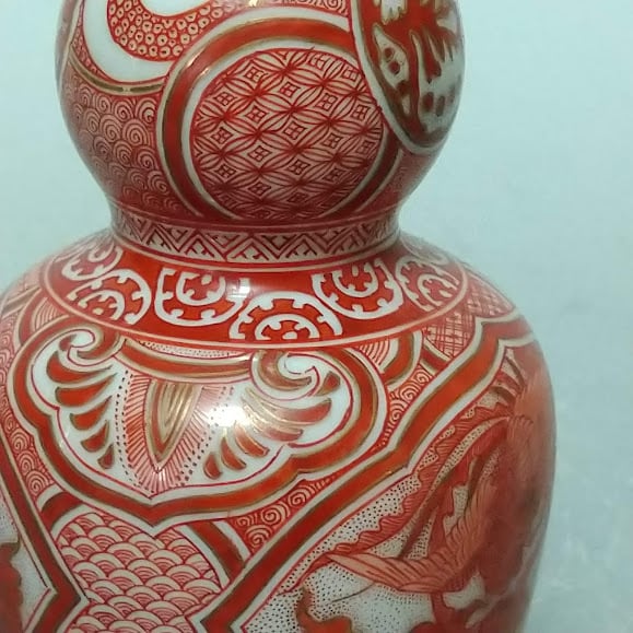 湖東焼 赤絵 金彩 鳳凰文皿 湖東焼 赤絵 金彩 鳳凰文皿