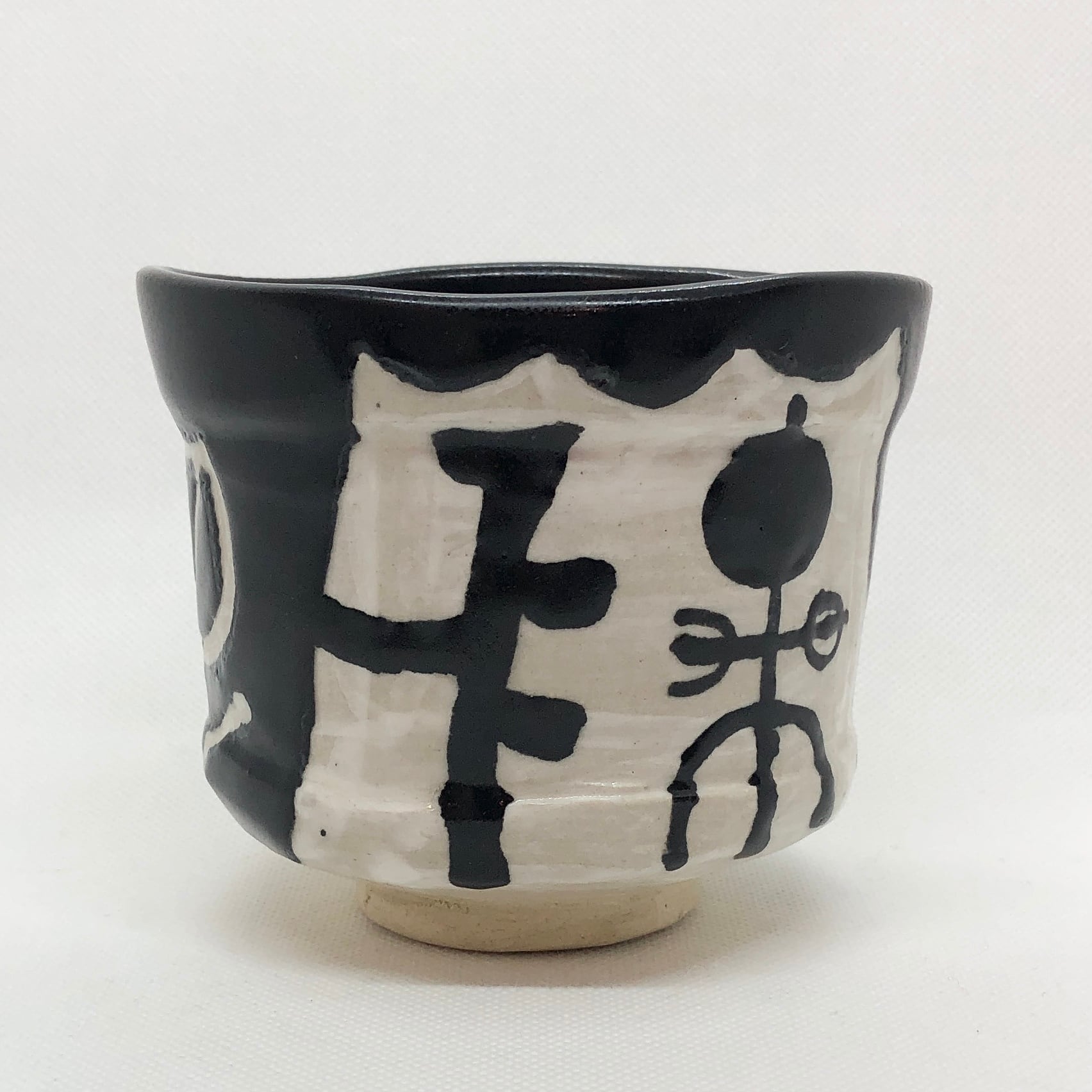 黒織部 筒茶碗 古美術 復興織部 茶道具 茶碗 織部 古道具 アンティーク