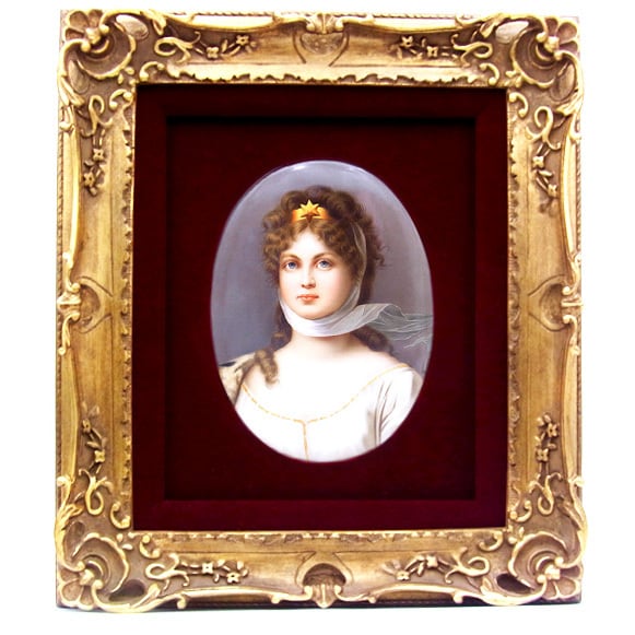 KPM ベルリン 陶板画 ルイーゼ 額付き アンティーク KPM Berlin Luise