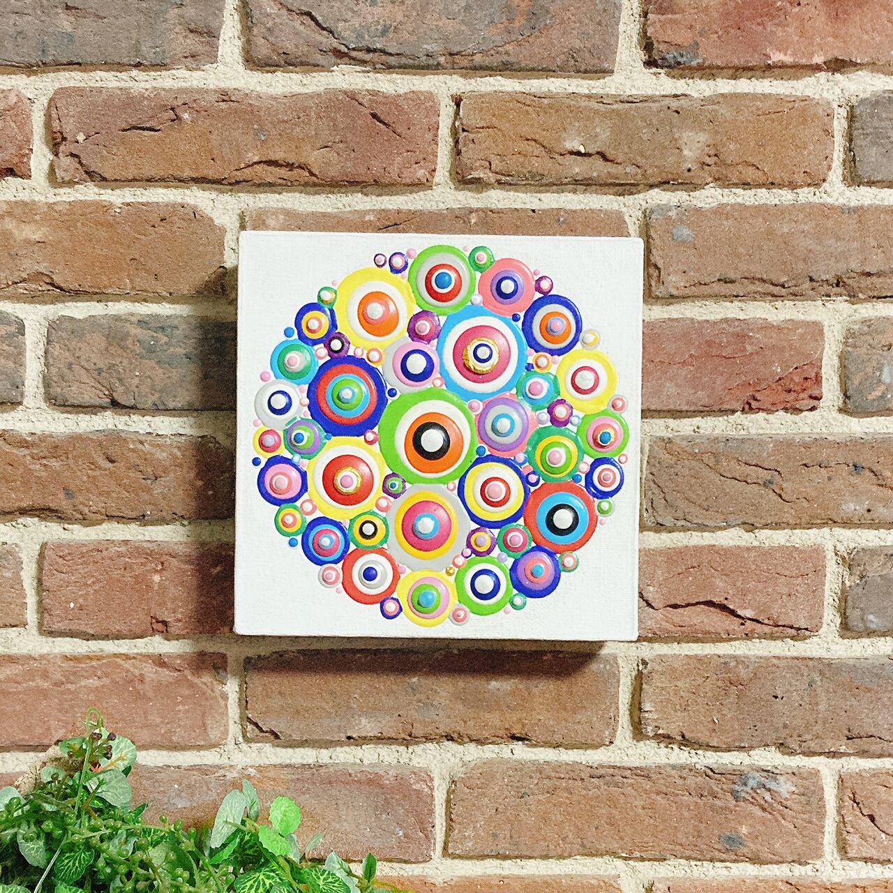 カラフル立体 サークル 油絵 カラフル立体サークル油絵