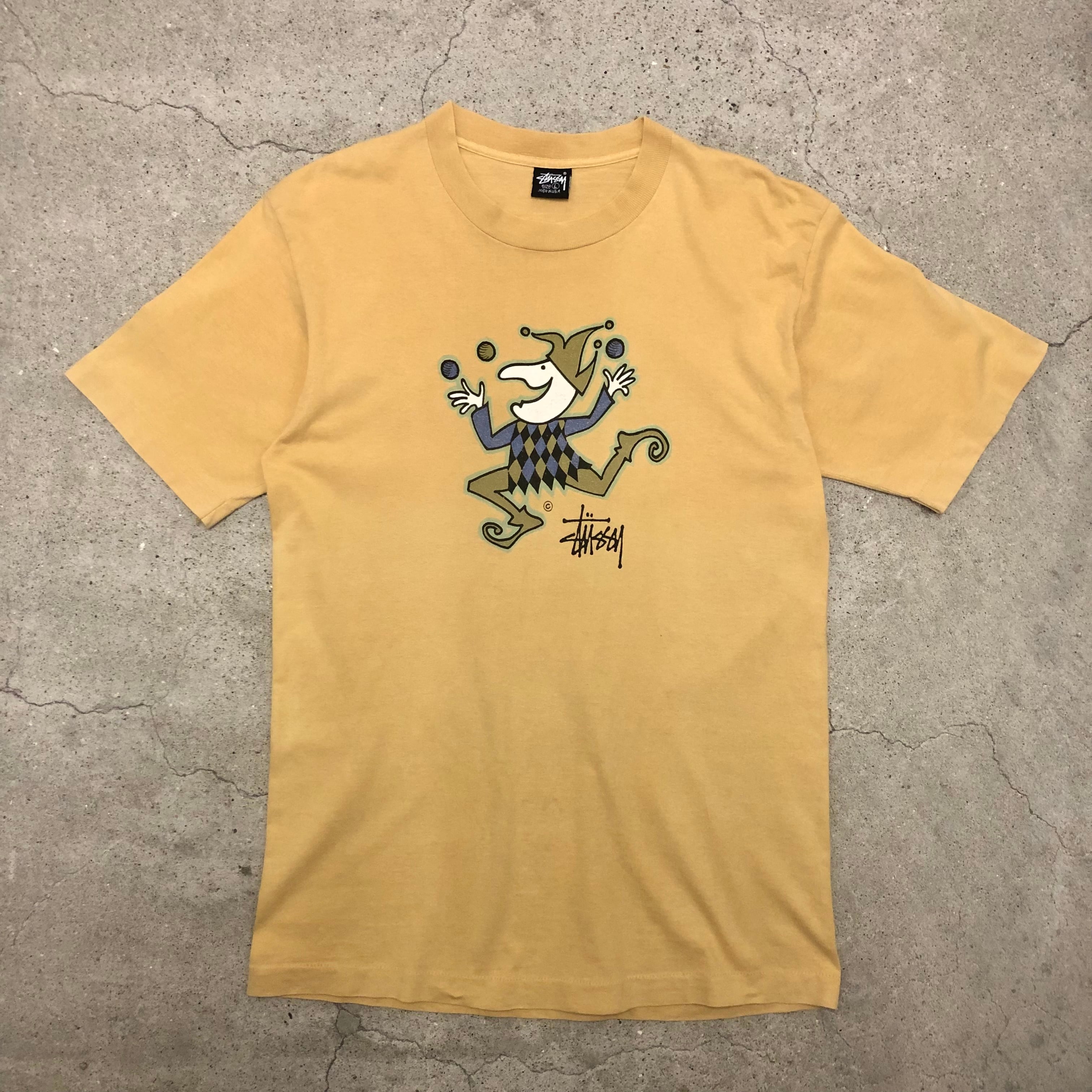 80s OLD STUSSY/JUGGLER PIGMENT Tee/USA製/黒タグ/L/ジャグラー