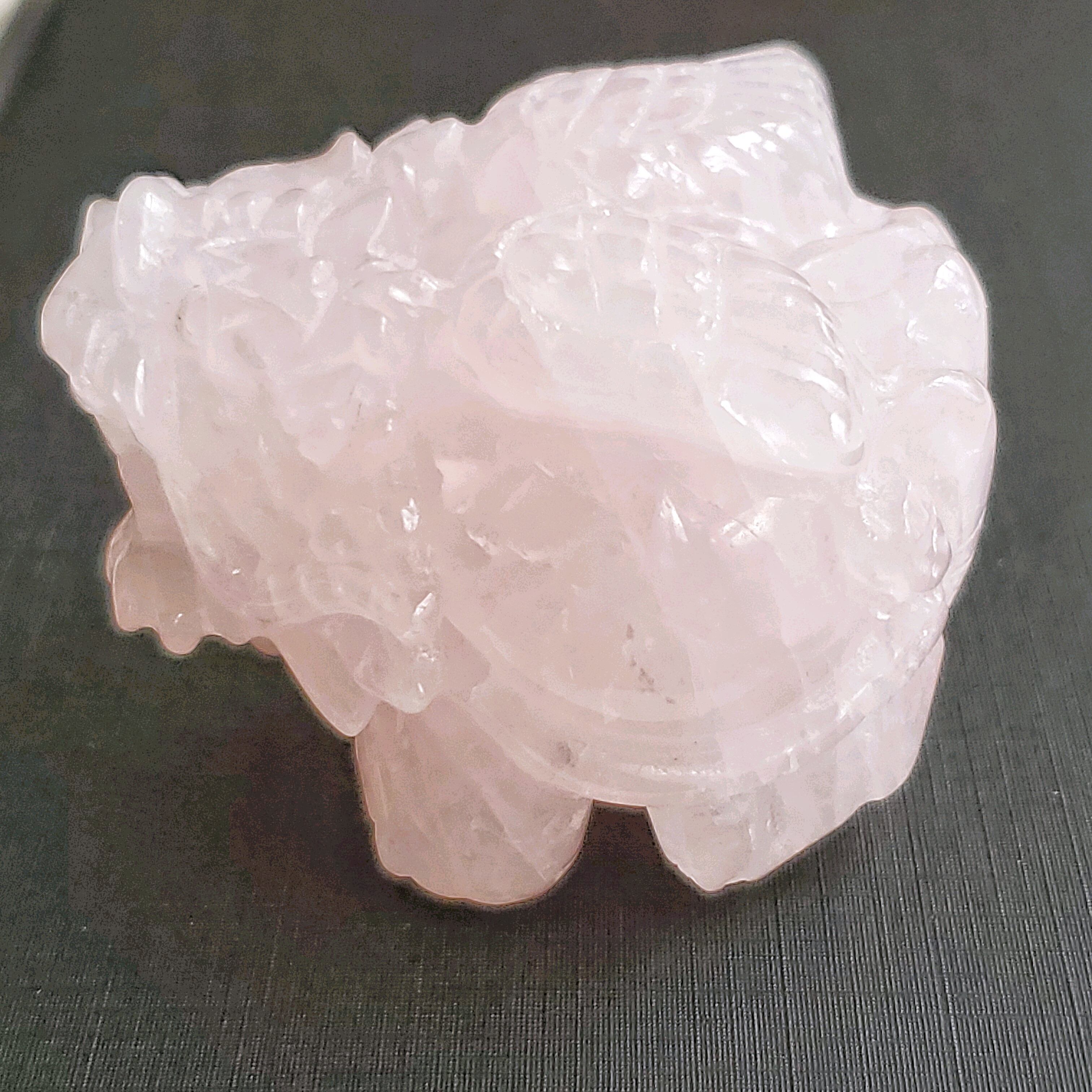 翼を授ける】 ローズクォーツ 羽根つき 龍亀 ロングイ | ホシノカケラ