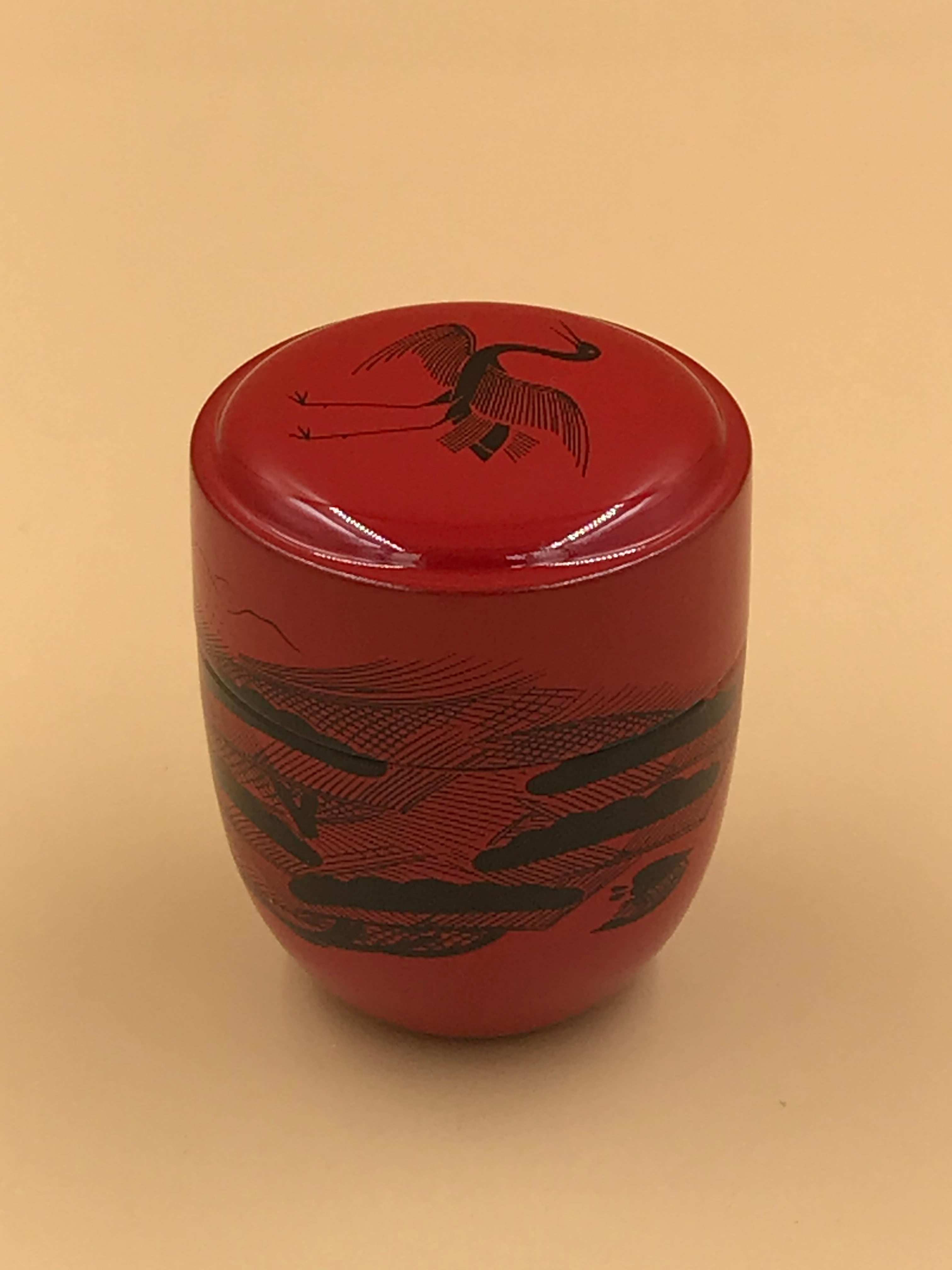 茶道具中村湖彩作玄々斎好写藤蒔絵掛絡香合共箱V5914