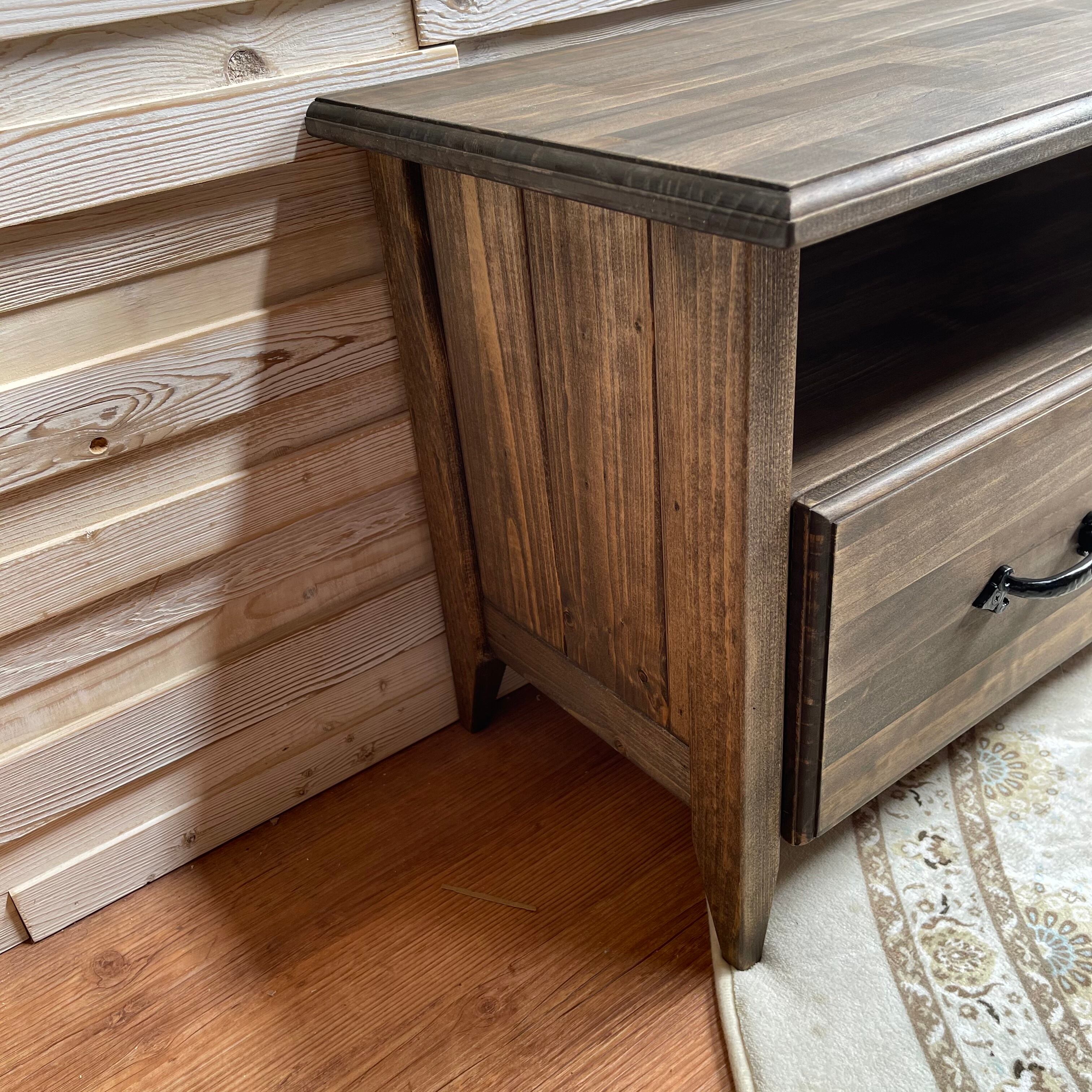 英国アンティークSCHREiBER製サイドボード/木製机テレビ台(91-241