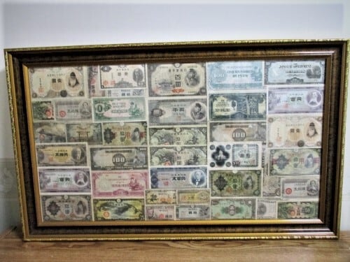 豪華版！昭和旧紙幣の額縁の40枚セット（兌換銀券/武内大臣/壹圓/壱圓