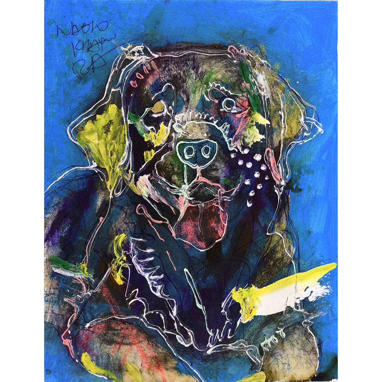 空飛ぶ画家糸川裕志の次男、糸川芳男の肖像画、FO号、油絵、額入り、