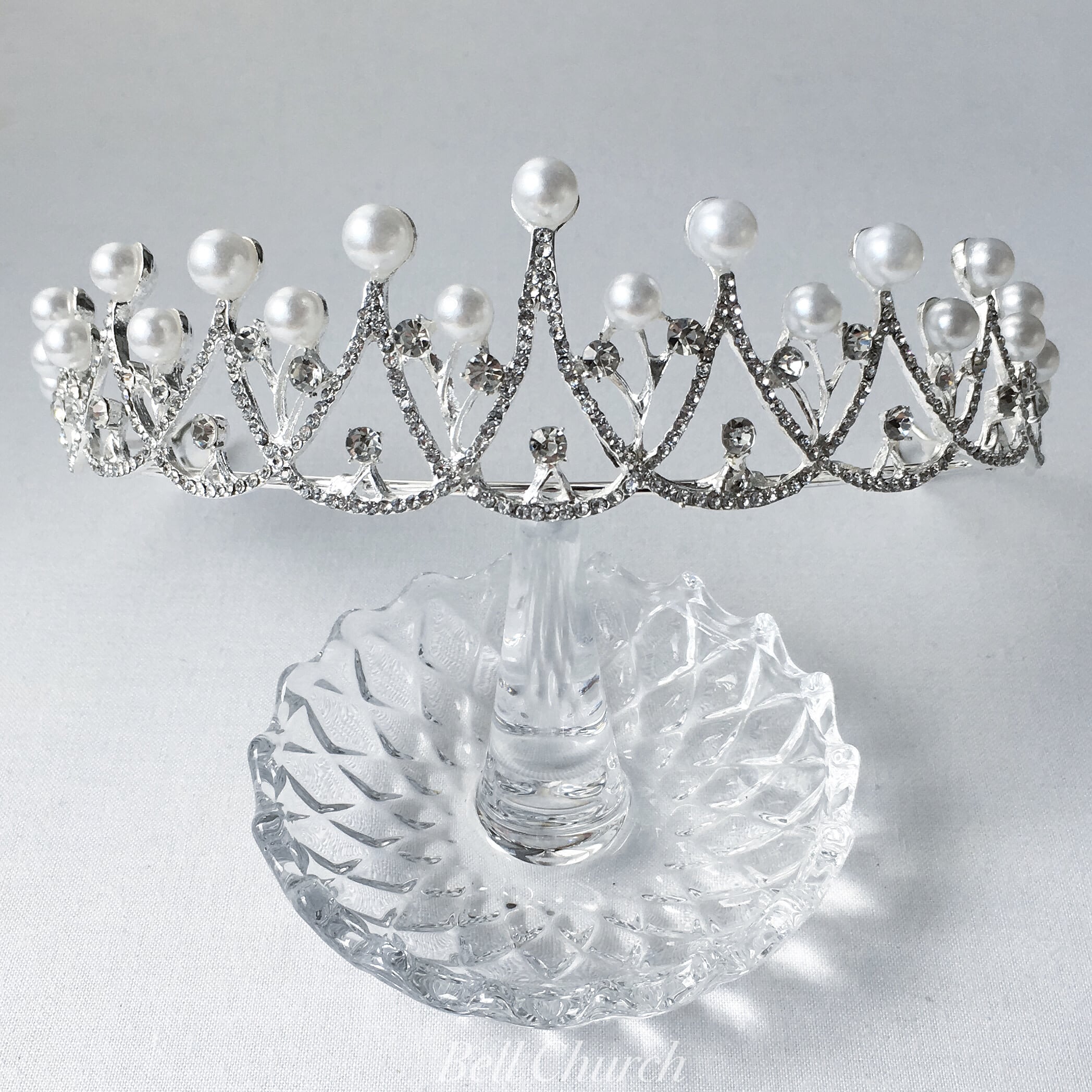 ウェディングティアラ パール キュービックジルコニア クラウン (BC-T9
