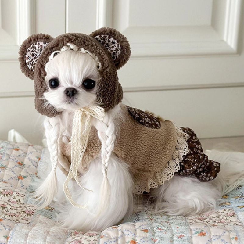 犬服 ワンピース(S) ꒡̈⃝Lily꒡̈⃝ハンドメイド 【公式通販】