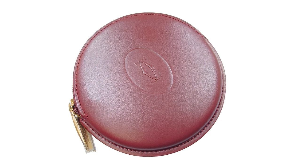 Cartier 赤 レザー 円筒型ケース Cartier 赤 レザー 円筒型ケース