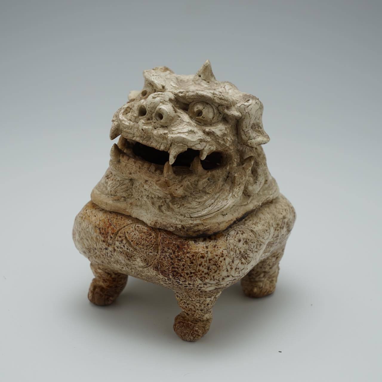 古志野唐獅子香炉 前川電光作 | 加藤兆之助商店