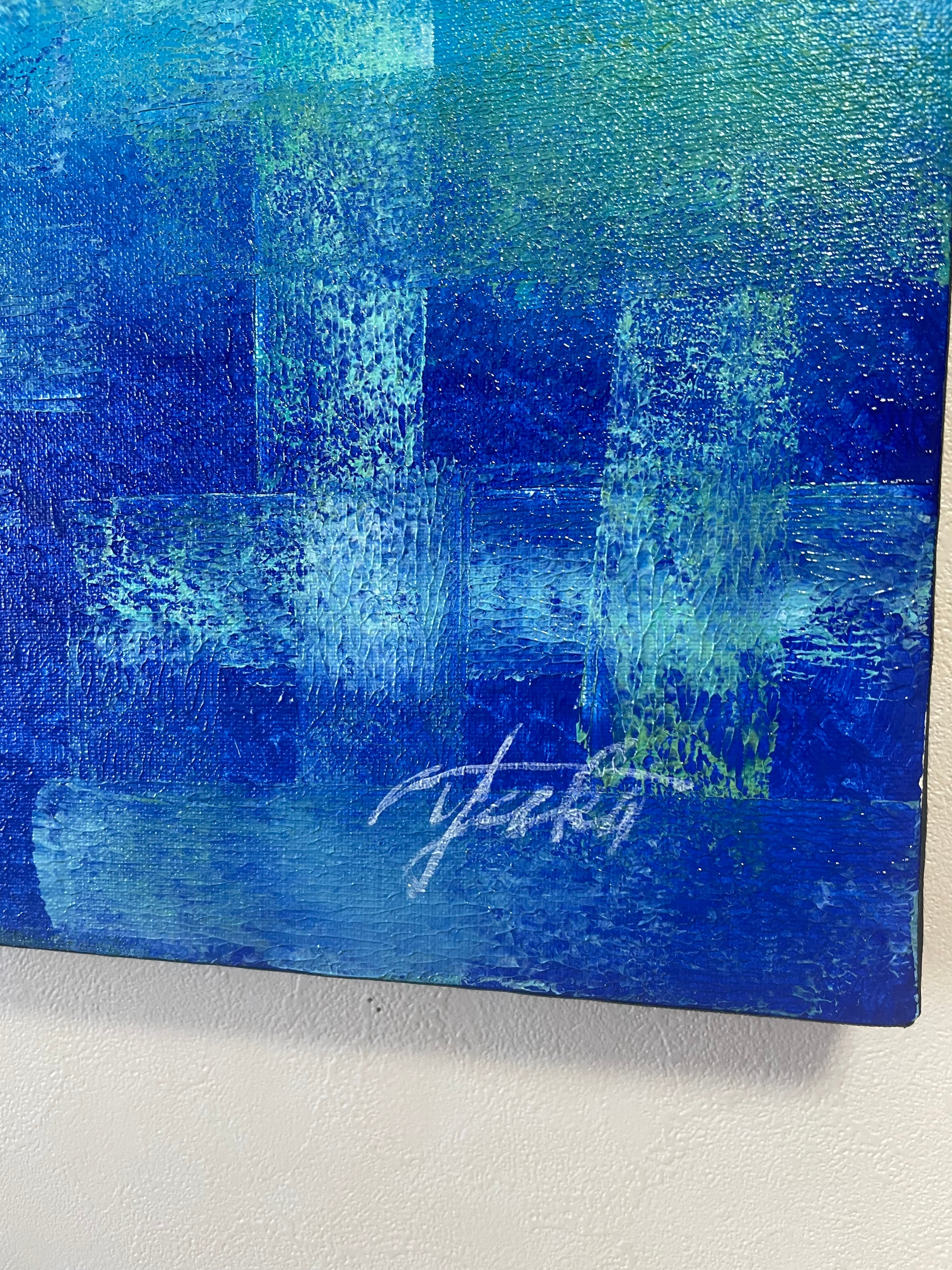 抽象画10 “Deep blue and light.” S8号(45.5×45.5cm) | yk3art.official
