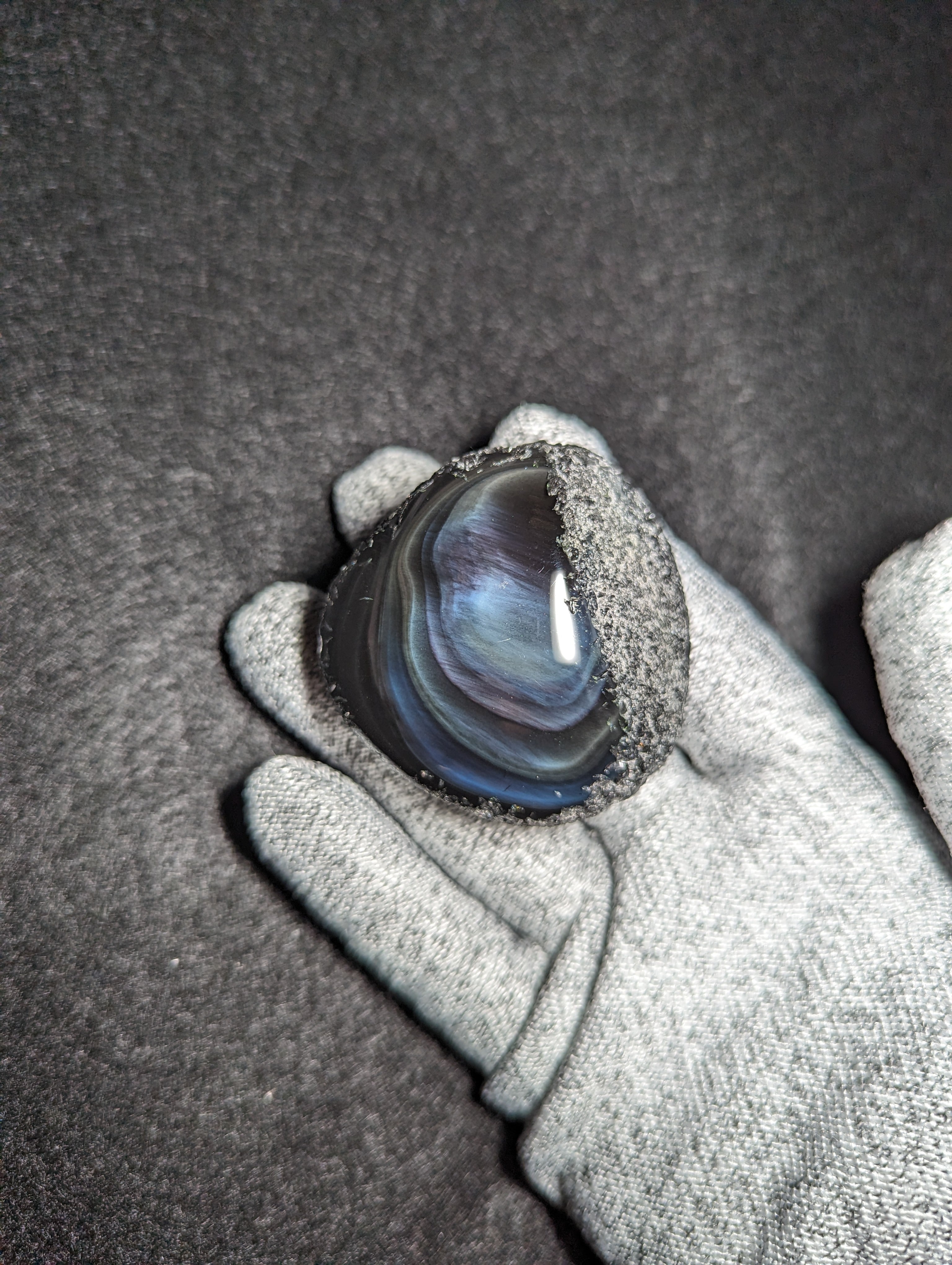 研磨品 十勝石玲瓏 レインボーオブシディアン 【公式通販】