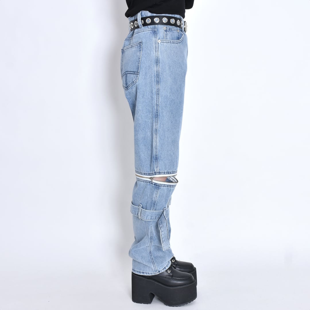 ニーZIPデニムパンツ | VOLCAN&APHRODITE