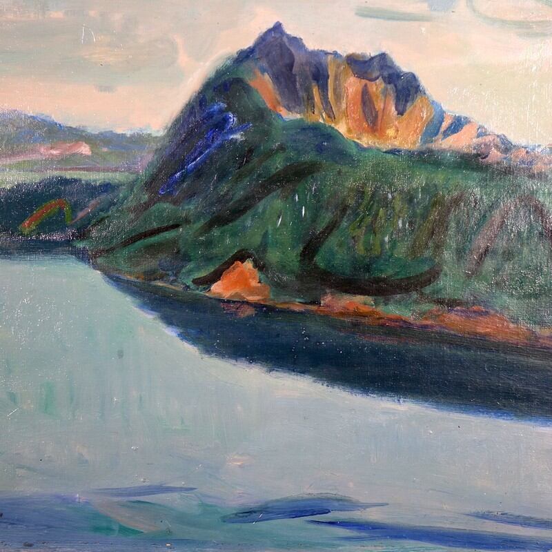 田辺三重松 水彩画 大沼公園 田辺三重松 水彩画 大沼公園 田辺三重松