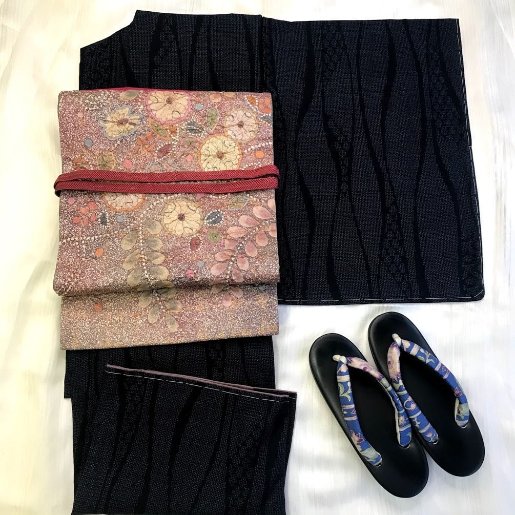 袋帯 辻が花文様 ふくれ織 作家落款あり | キモサト商店