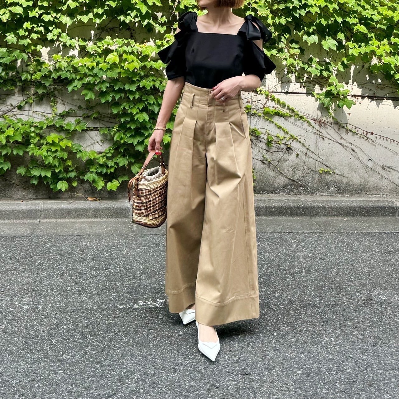 ok.soon×dickies ワイドチノパンツ (新ベージュ) ok.soon×dickies