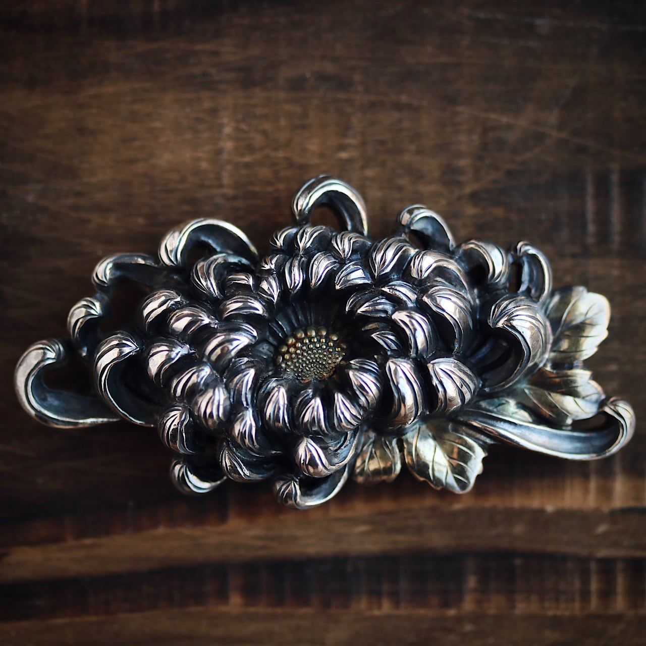 アンティーク 【希少】帯留め 18金 家紋 輪違い 明治 大正時代 刻印 K18