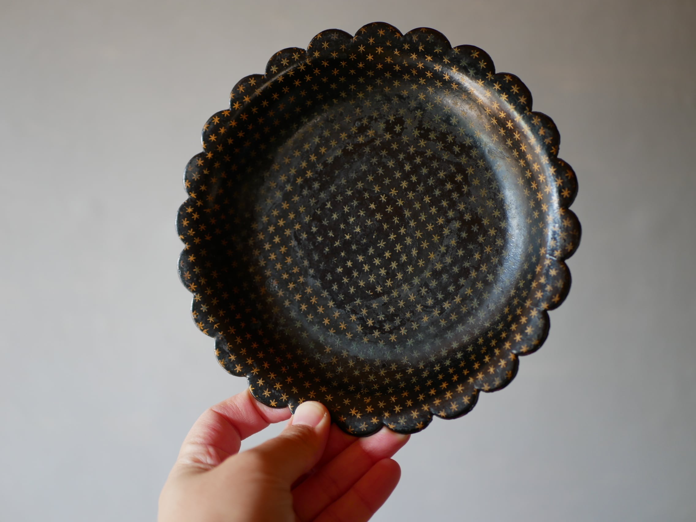 パピエマシェ 花リム トレイ フランスアンティーク | フランス