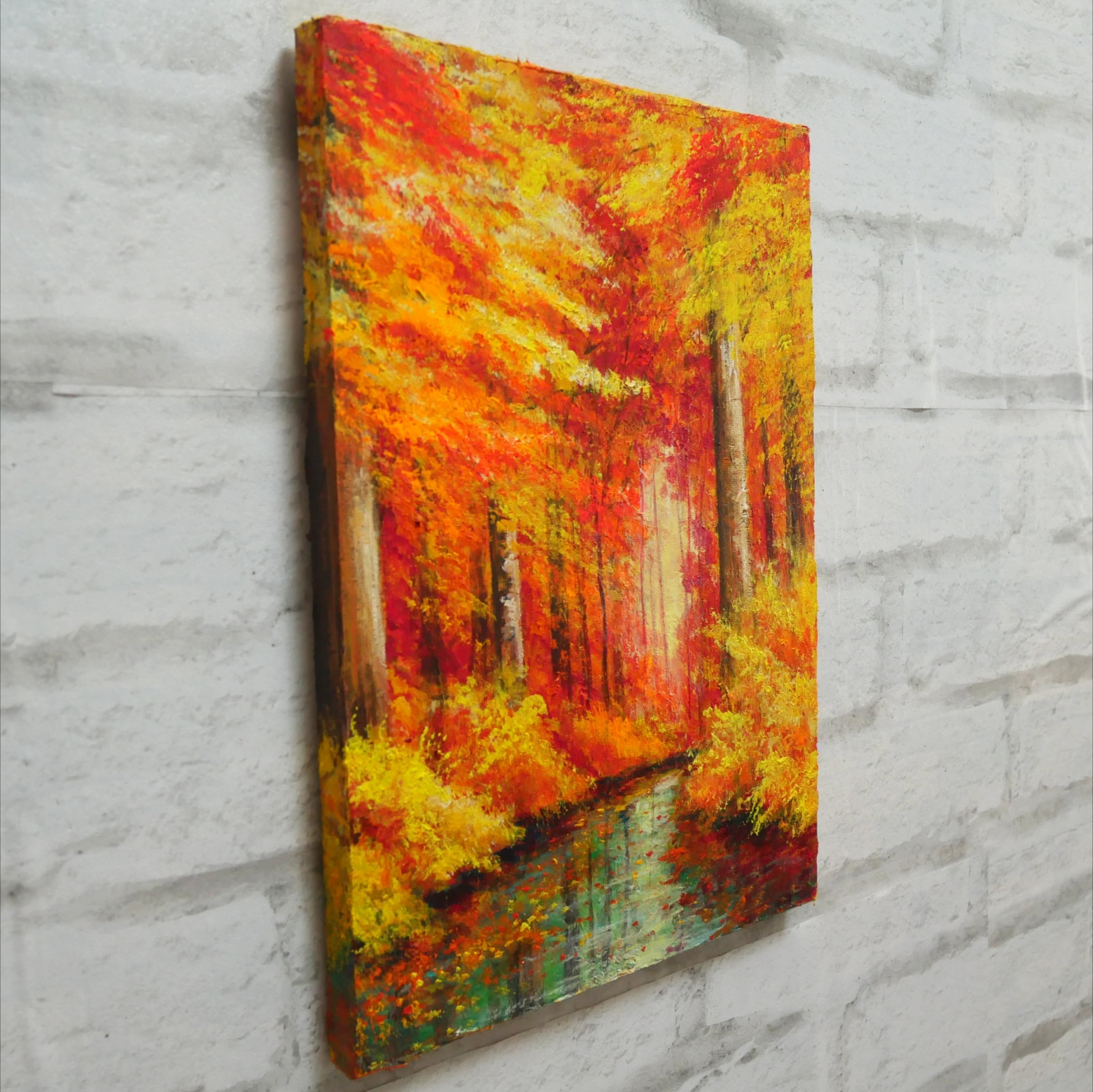 絵画 インテリア 絵 油絵 uF3-061513 風景 紅葉 秋 絵画 インテリア 絵