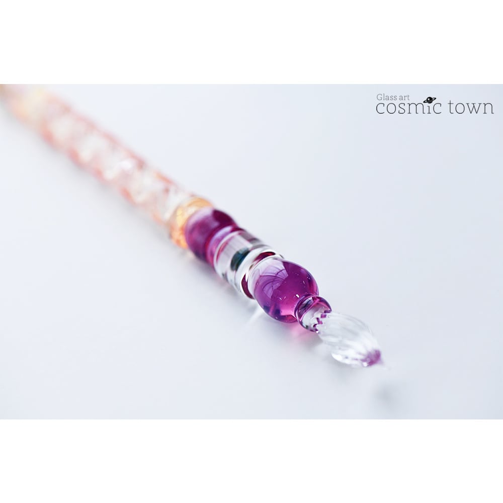 ☆新品・送料込☆Glasspen TAKETORI 月の鏡 紫色 ガラスペン ☆新品