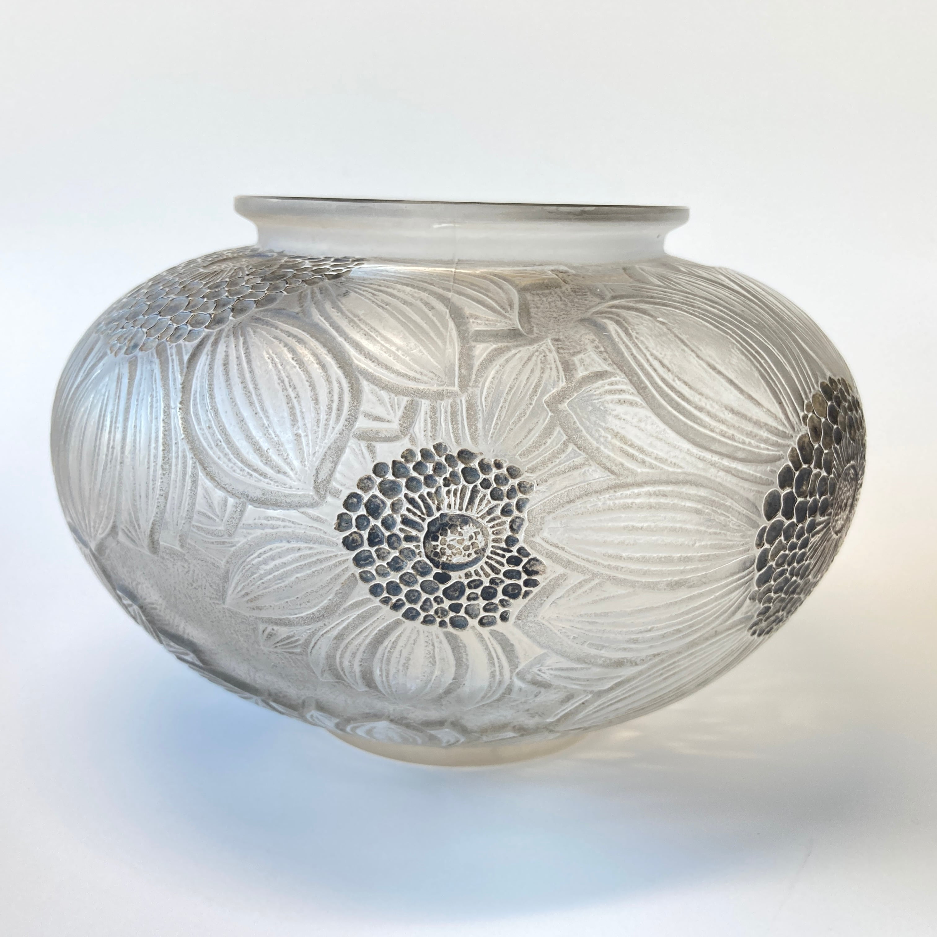 R.LALIQUE ルネ・ラリック「Dahlias」ダリア 菊文大花瓶 花 ベース