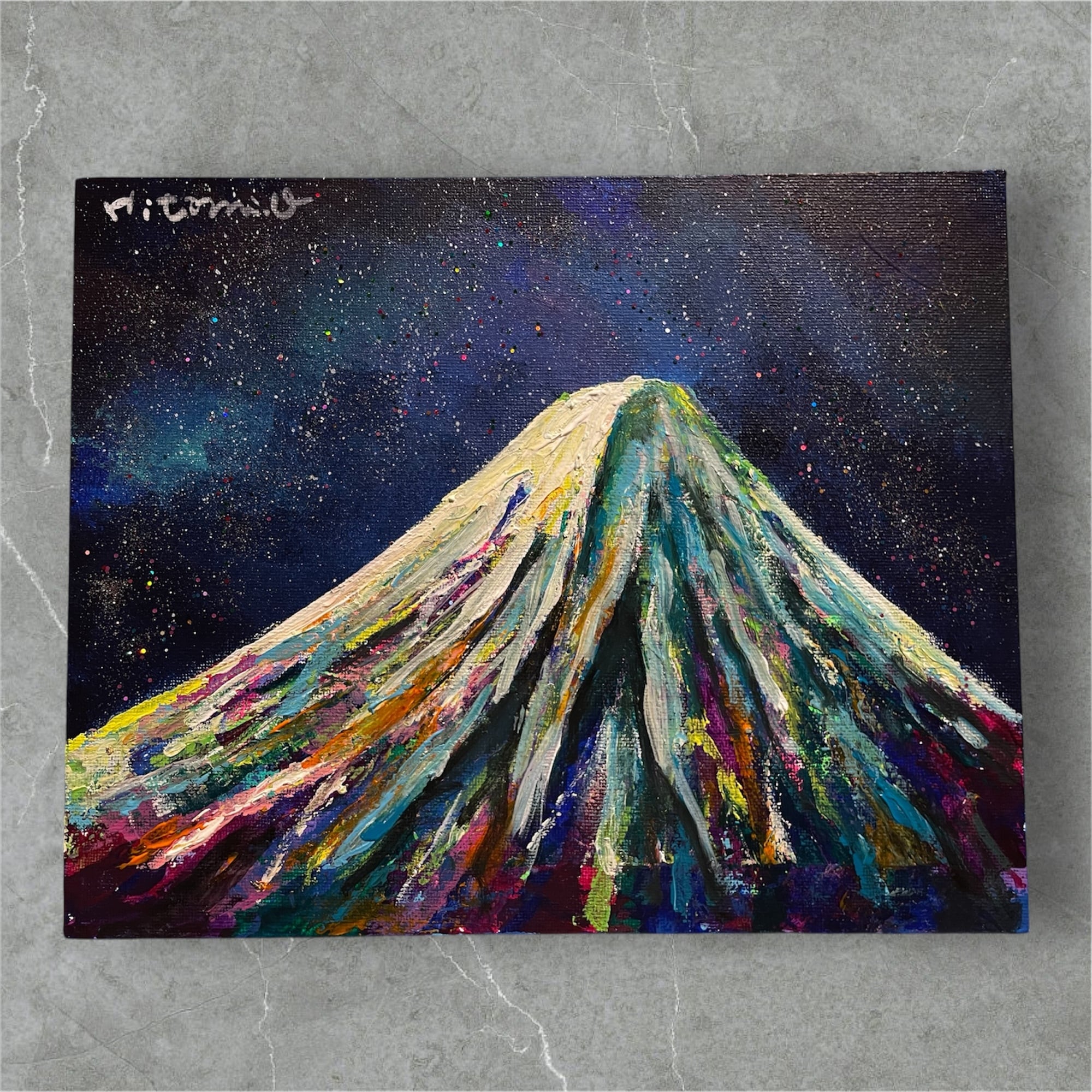 原画 金魚 動物画 絵画 アクリル画 現代アート 細密画 手描き 一点物