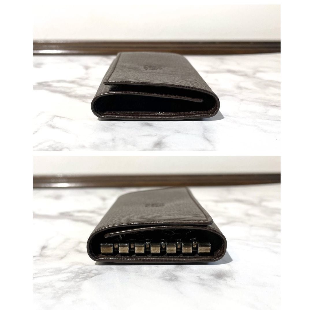 LOEWE ロエベ 6連キーケース アナグラム ロゴ レザー 茶 こげ茶 ダーク