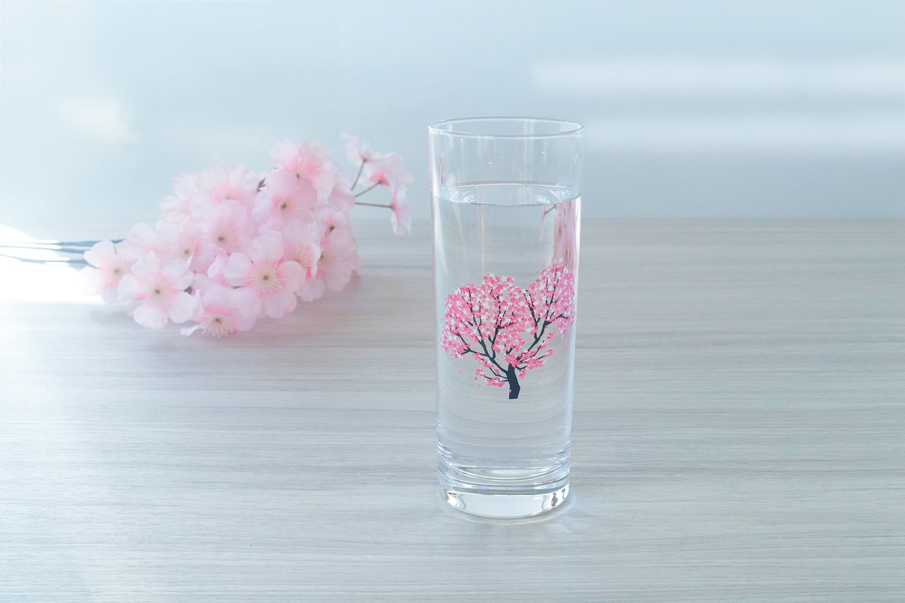 BASE限定】『冷感桜』 『ストレートグラス』 * 春 桜 グラス 花見