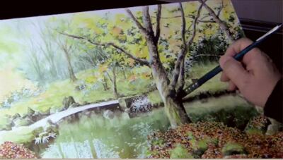 水彩画スーパーレッスン（1）秋の古い日本庭園を描く | Mutchie's Art