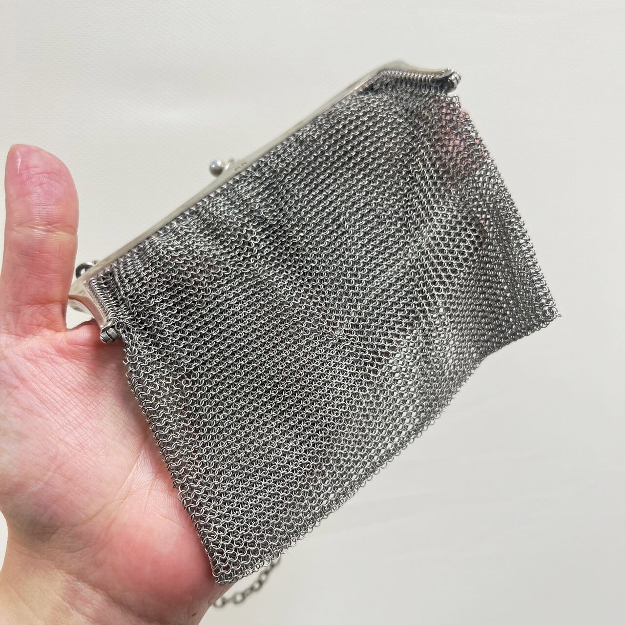 イギリス アンティーク シルバー メッシュ イブニング シャトレーン