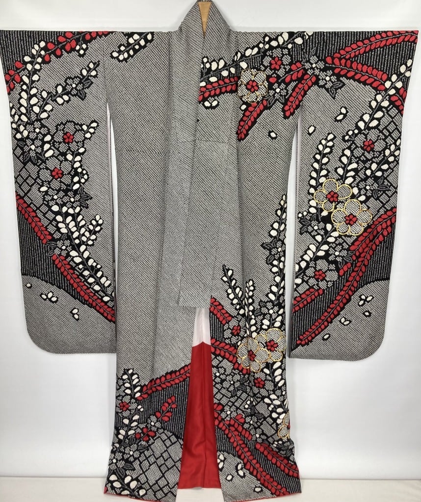 振袖フルセット(8点)・成人式・総絞り・辻ヶ花・金駒刺繍・金彩加工