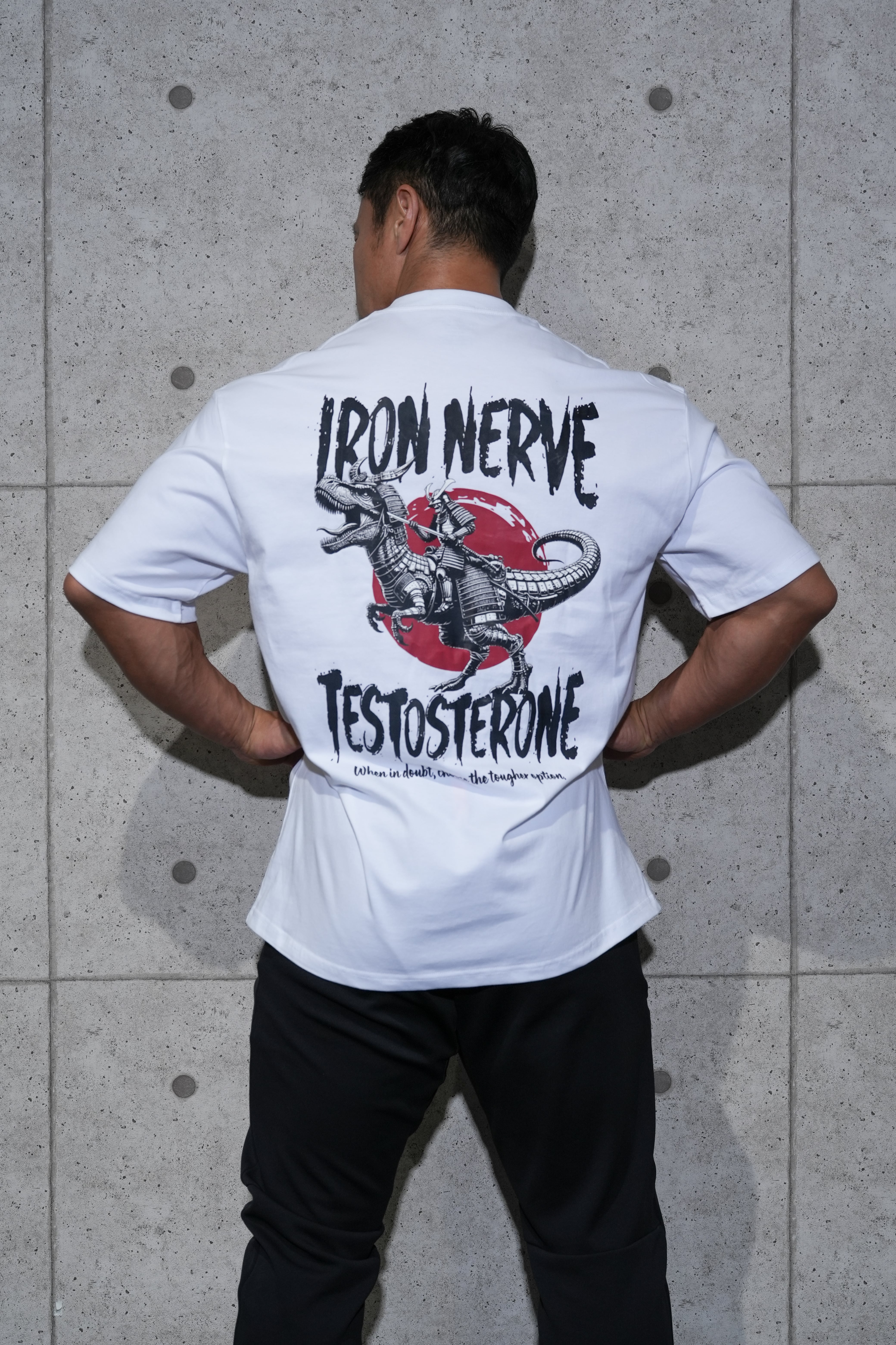 数量限定】IRON NERVE × TESTOSTERONE TEE(White) | TESTOSTERONE
