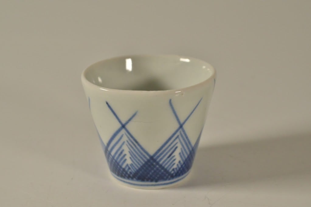 古伊万里 江戸後期 柿右衛門 赤色絵『雉菊桐祥瑞文』そば猪口 ぐい呑