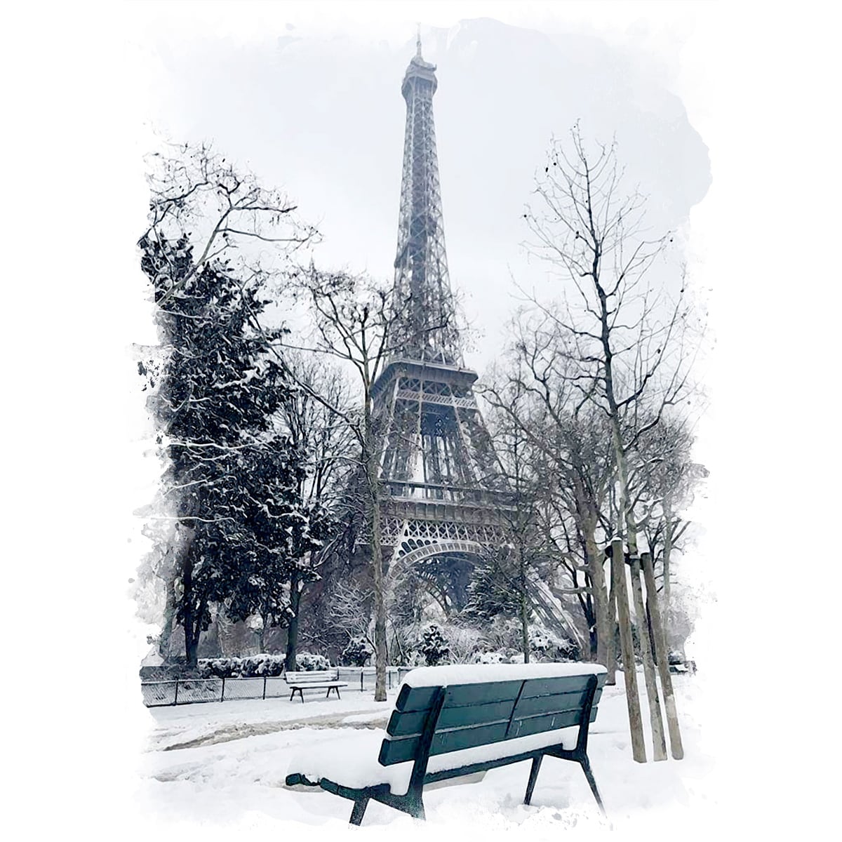 パリの街並み 油彩画 エッフェル塔 2セット パリの街並み 油彩画