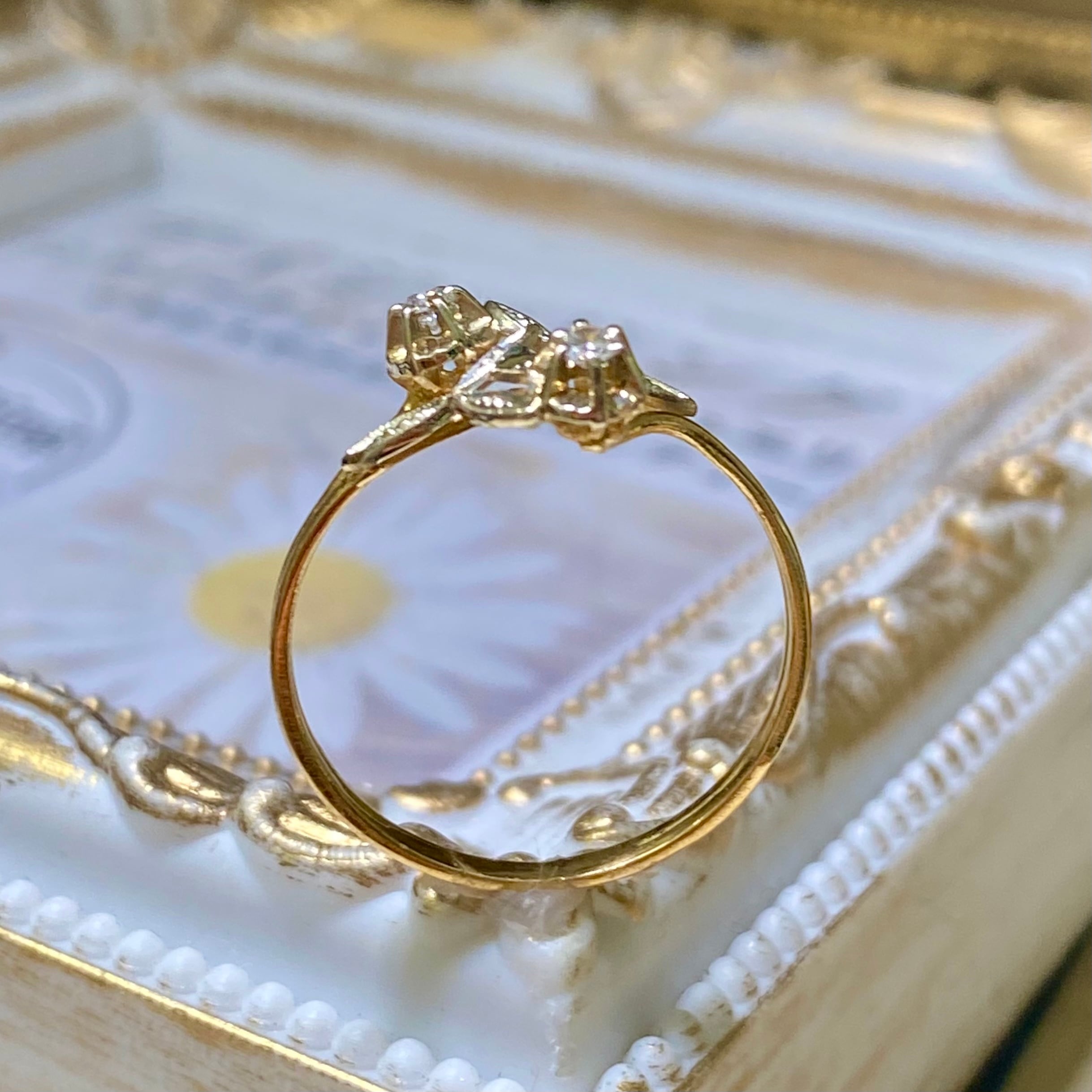 フランス アンティークリング アールヌーボー トワエモア 永遠の愛の絆