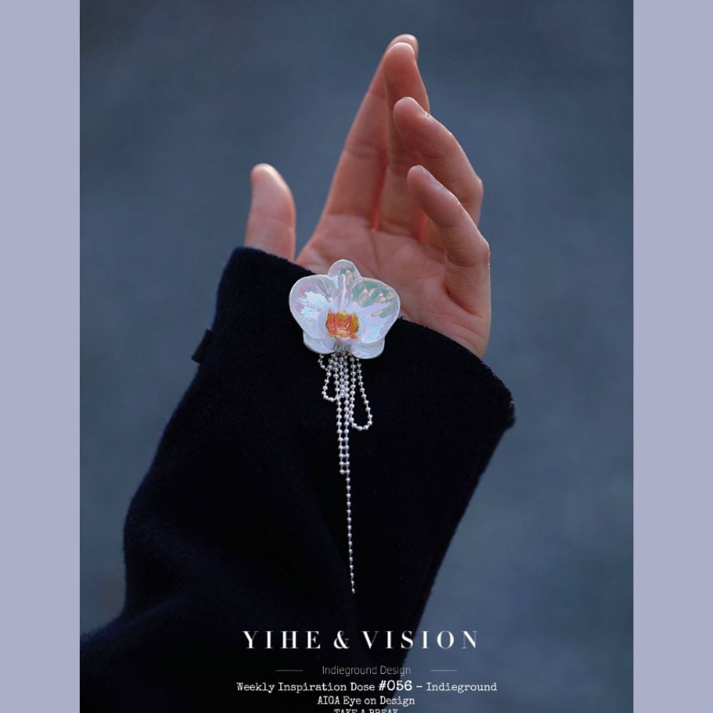 K18WG K18 胡蝶蘭モチーフ ブローチ 【公式通販】