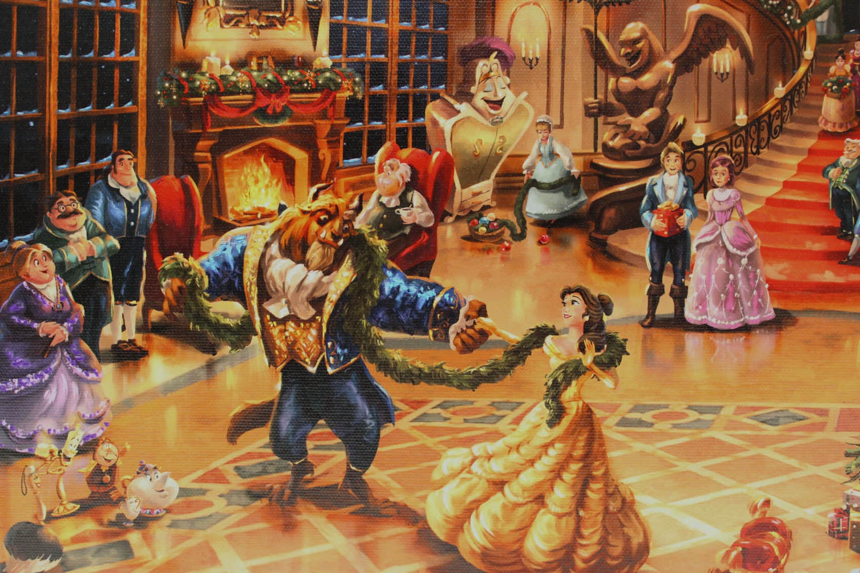 ディズニー絵画 美女と野獣/クリスマス セレブレーション 展示用フック