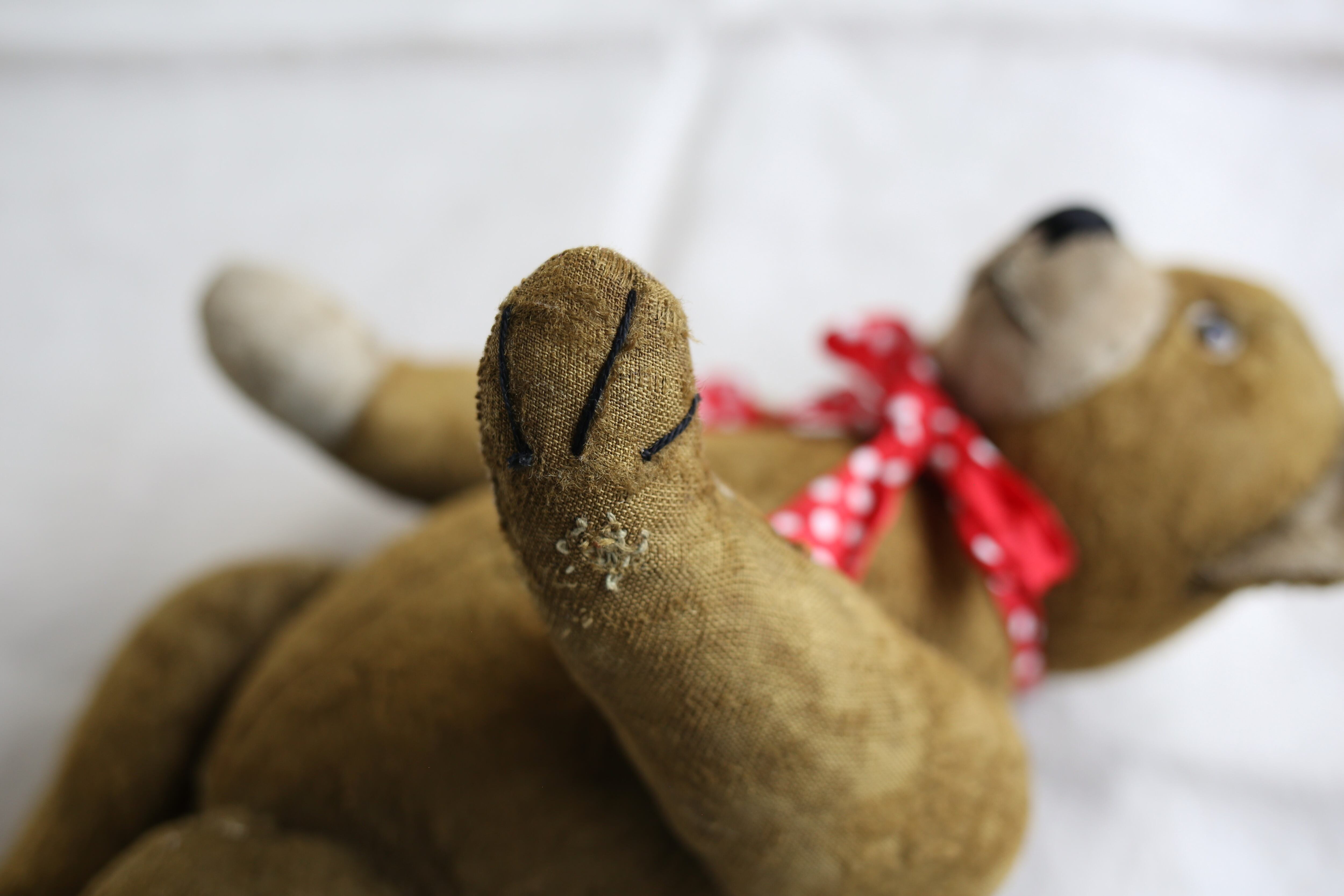 フランス アンティーク 丸顔の古いテディベア N-02998 | EMUPARIS