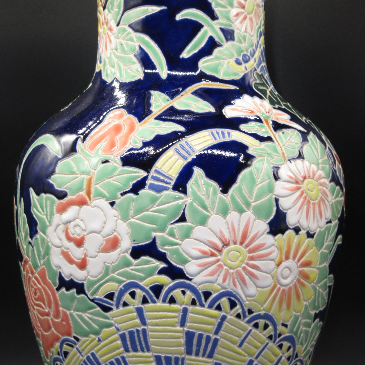 中国 花瓶色絵 粉彩 壺 飾壺 花器｜中国美術 景徳鎮 金彩