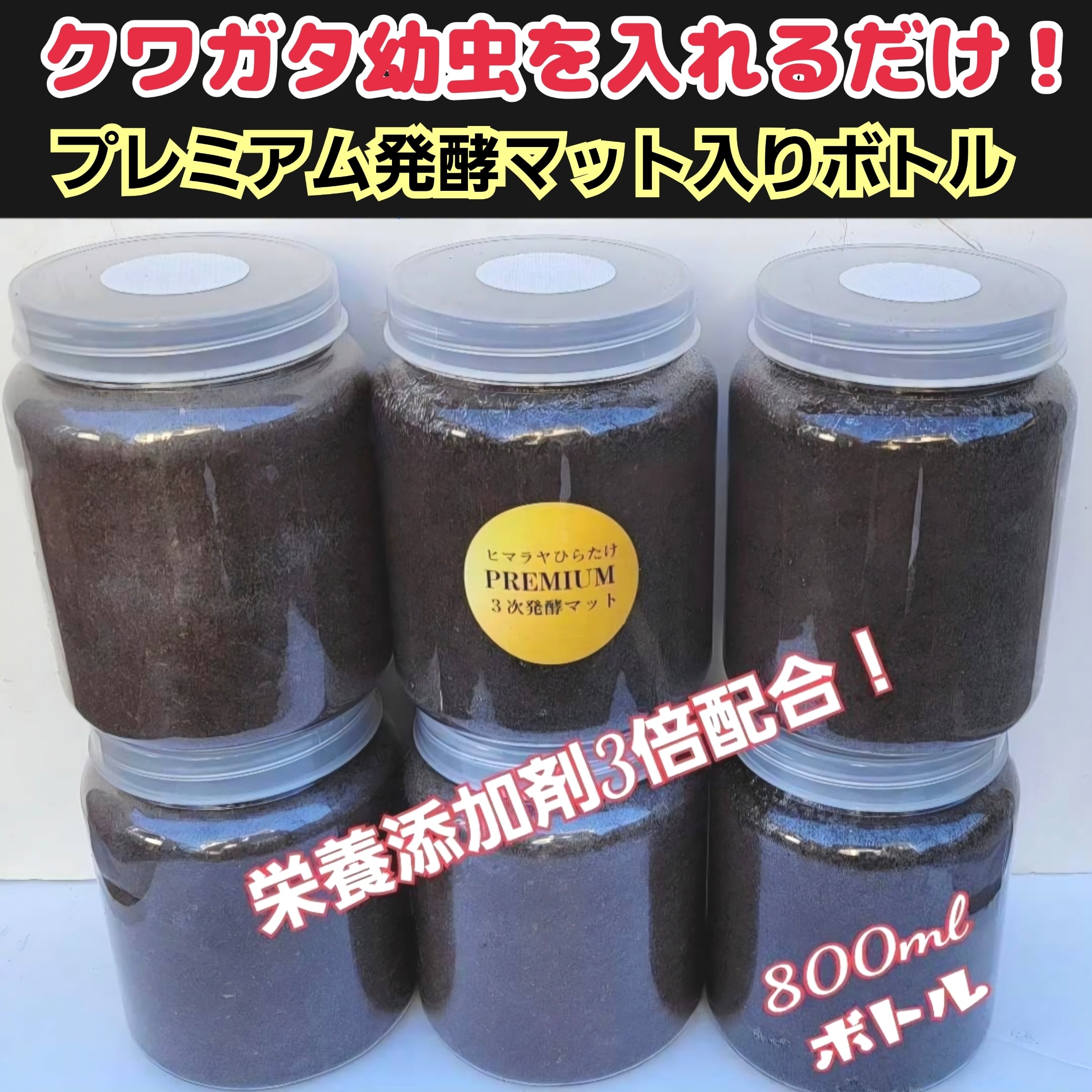 クワガタの幼虫を入れるだけですぐに飼育できます！便利です！800ml