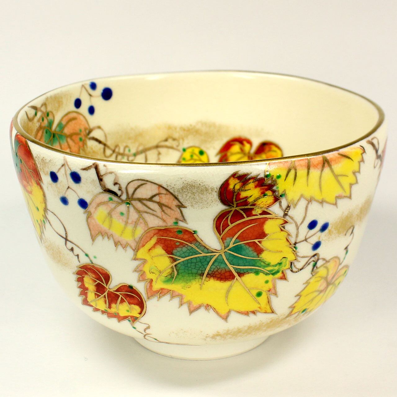 茶道具】山岡善昇造 夜桜茶碗 （共箱）○ 茶道具】山岡善昇造 夜桜