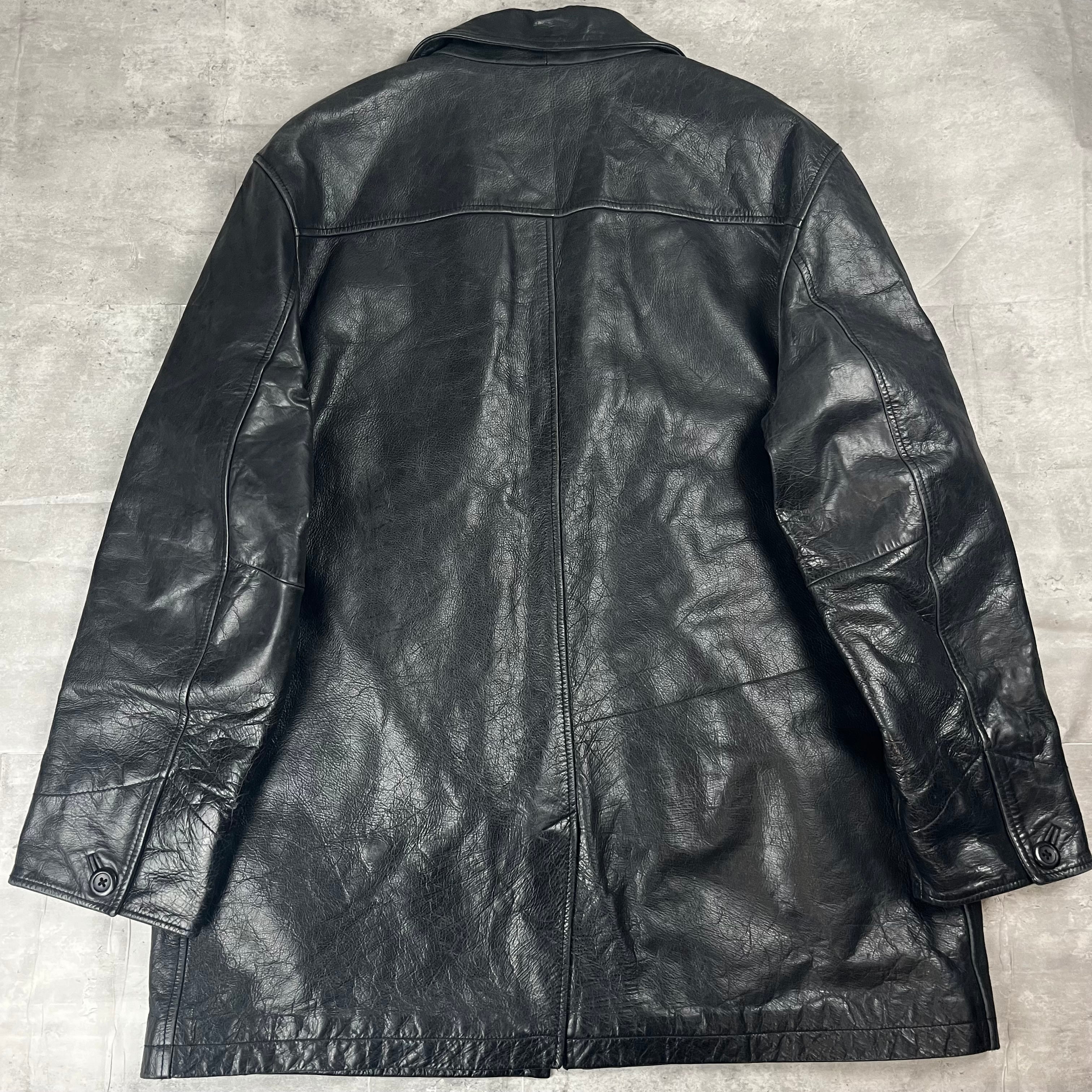 野村訓市着用 オールドギャップ レザーカーコート ブラック 1320 | Pay ID