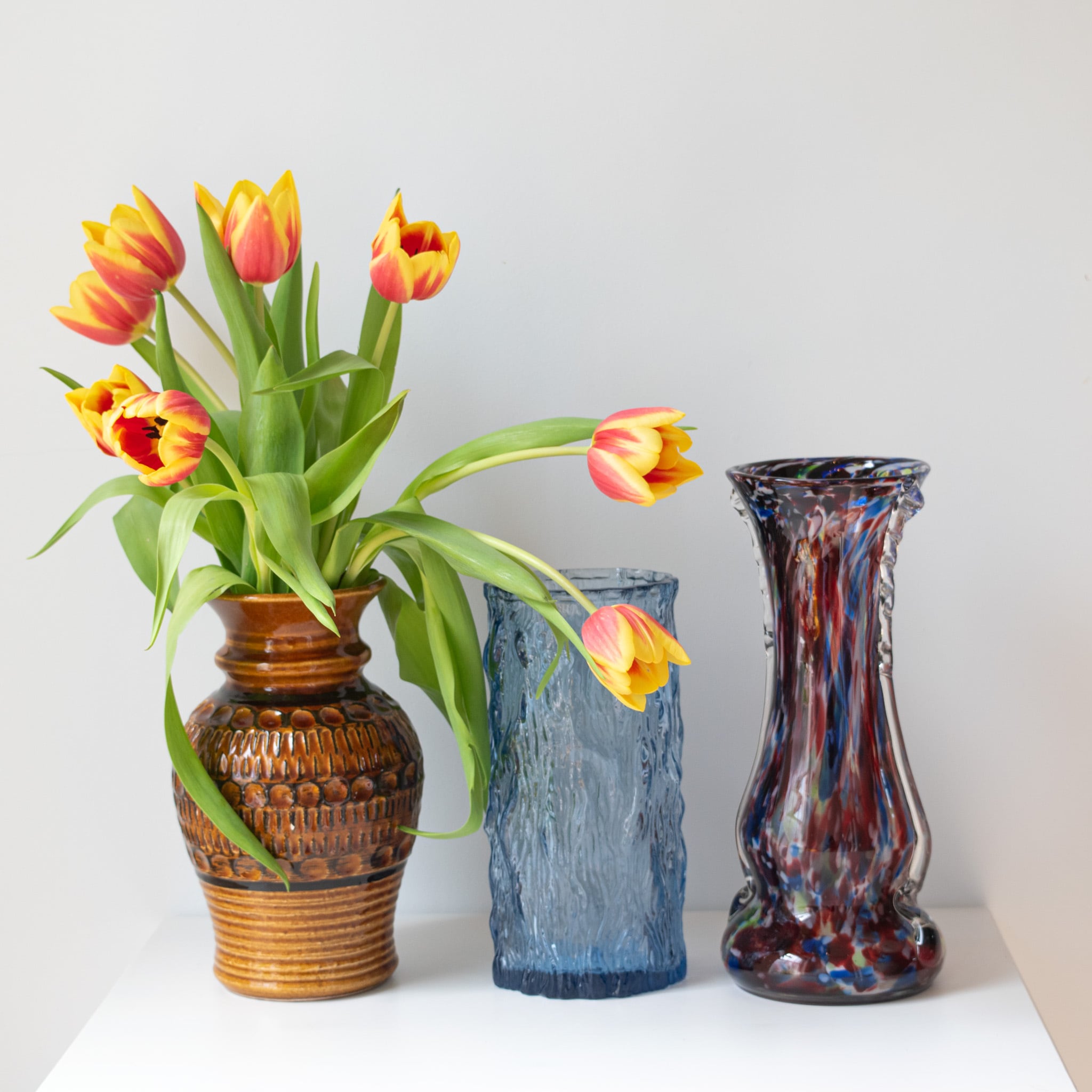 ムラノガラス murano レース 花瓶 MURANO】ムラノ 水色 レース