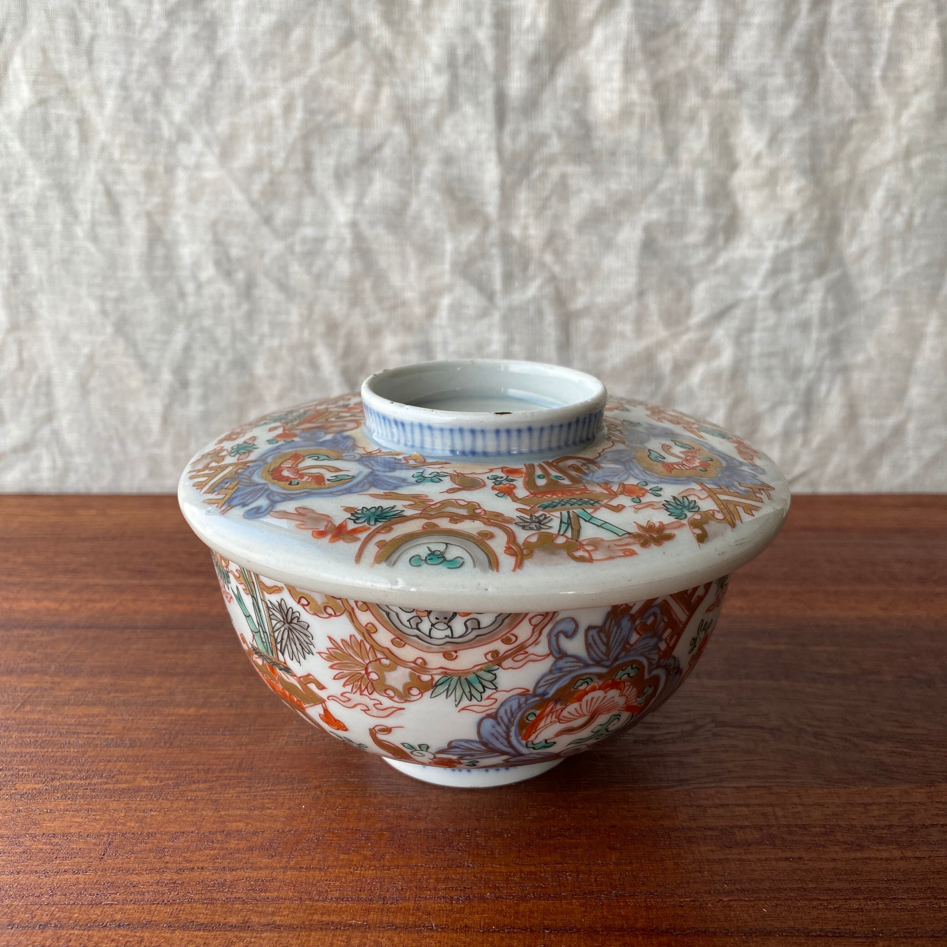 茶道具 色絵金彩 鳳凰文 香合 蓋物 在銘 時代箱 V 8271 【公式通販】