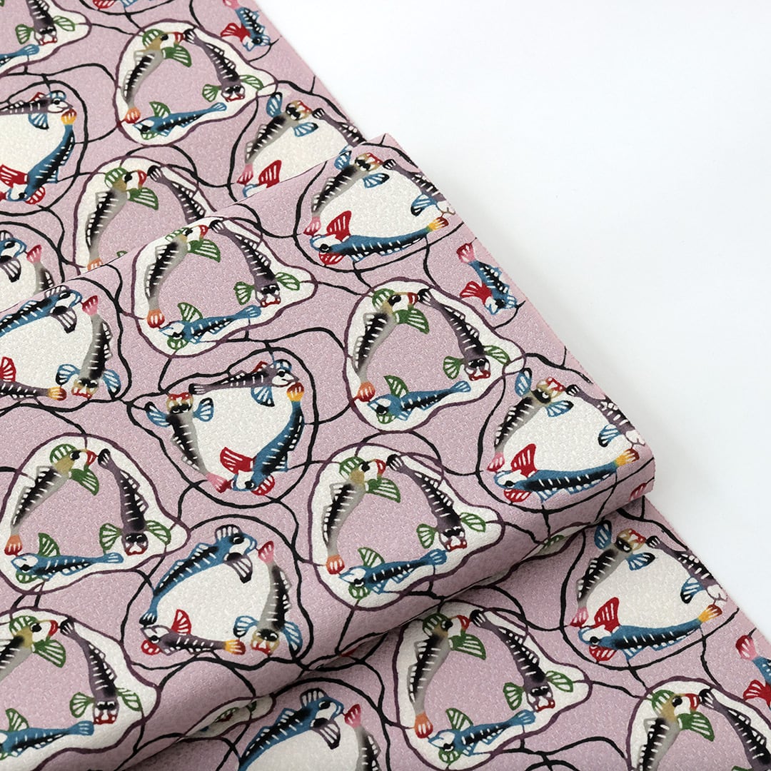 希少・臙脂（えんじ）色】金城昌太郎作 琉球紅型 全通帯 トントンミー